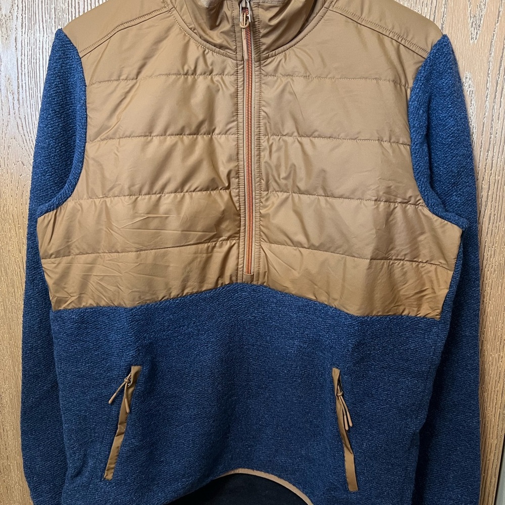 prAna Men's Small IncrediWool 1/2 Zip Stormy Night Heather Quilted Pullover NWT